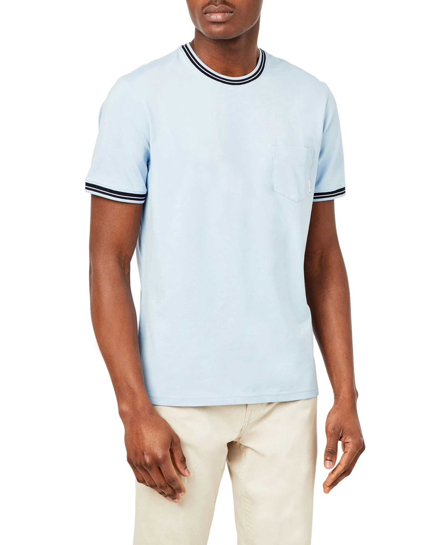 Oved Supima Cotton Pocket T-Shirt - Light Blue 3 Oved Supima Cotton Pocket T-Shirt - Light Blue