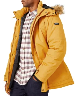 Hawke Men's Heavy Snorkel Coat With Faux Fur Hood - Dull Gold