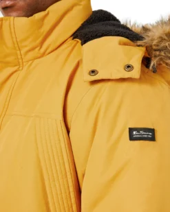 Hawke Men's Heavy Snorkel Coat With Faux Fur Hood - Dull Gold