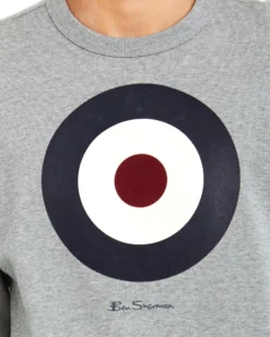 Oved Loungewear Bullseye Logo Fleece Sweatshirt - Heather Grey