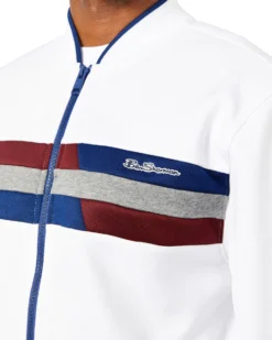 Oved Color Block Track Jacket - Bright White Loungewear