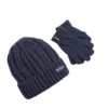 Astor Kids' Cable Knit Hat & Gloves Set - Navy Kids Shop