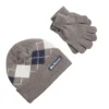 Astor Kids' Argyle Knit Hat & Gloves Set - Grey Kids Shop