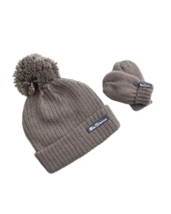 Astor Kids Shop Toddler Knit Hat & Mittens Set - Grey