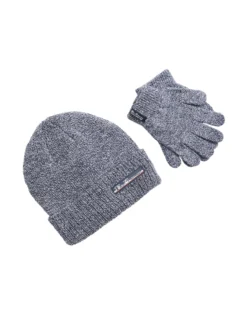 Astor Kids' Marled Knit Hat & Gloves Set - Navy Kids Shop