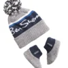 Astor Baby Winter Hat & Bootie Set - Blue/Grey
