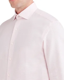 LF Tailored Shop Pink Dobby Gingham Slim Fit Dress Shirt