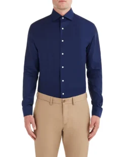 LF Navy Mini Argyle Dobby Slim Fit Dress Shirt