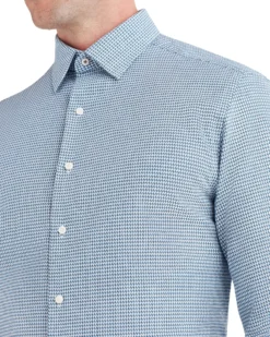 LF Blue EOE Dobby Houndstooth Slim Fit Dress Shirt