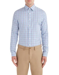 LF Tailored Shop Purple Multi Dobby Check Slim Fit Dress Shirt