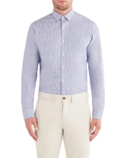 LF Purple & Navy Jasper Houndstooth Slim Fit Dress Shirt