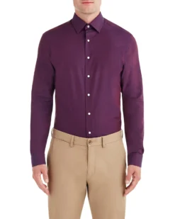 LF Wine Irridescent Diamond Dobby Slim Fit Dress Shirt Tailored Shop