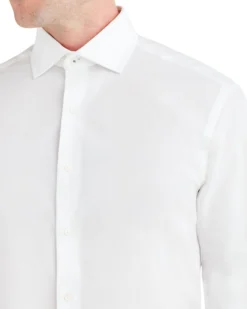 LF Tailored Shop White On White Dot Dobby Slim Fit Dress Shirt