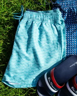 Powerplay Shorts Men's Navagio Printed Swim Short - Turquoise