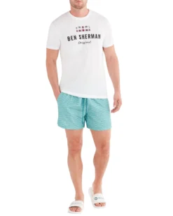 Powerplay Shorts Men's Navagio Printed Swim Short - Turquoise