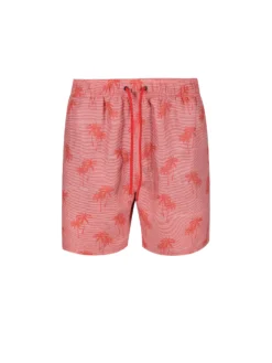 Powerplay Men's Unawatuna Tropical Print Swim Short - Coral