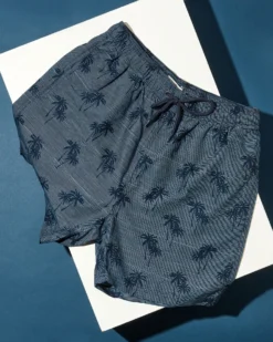 Powerplay Men's Unawatuna Tropical Print Swim Short - Navy