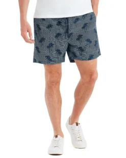 Powerplay Men's Unawatuna Tropical Print Swim Short - Navy