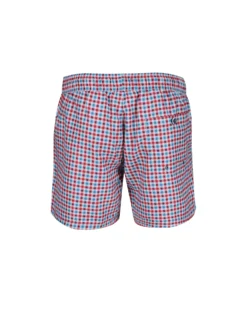 Powerplay Men's Palm Beach Gingham Check Swim Short - Blue/Red Shorts
