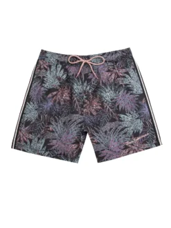Powerplay Shorts Men's La Concha Paisley Print Swim Short - Black/Blue/Soft Coral