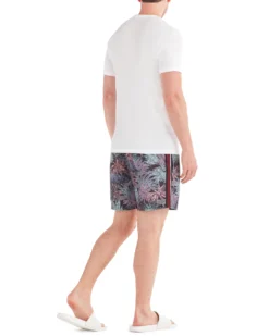 Powerplay Shorts Men's La Concha Paisley Print Swim Short - Black/Blue/Soft Coral