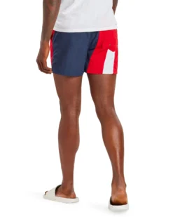 Powerplay Men's Kaputas Block Stripe Swim Short - Navy/Red/White