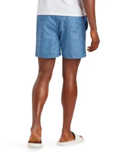 Powerplay Men's Pink Sands Geo Print Swim Short - Blue/Navy/Red Shorts