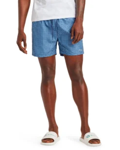 Powerplay Men's Pink Sands Geo Print Swim Short - Blue/Navy/Red Shorts