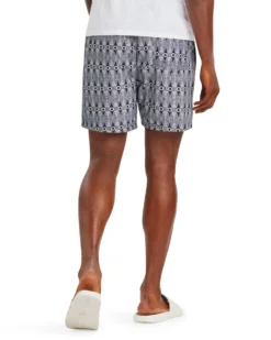 Powerplay Shorts Men's Shoal Bay Geo Print Swim Short - Black/Snow White