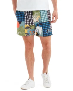 Powerplay Men's Gingham Print Swim Short - Multi Shorts