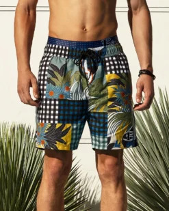 Powerplay Men's Gingham Print Swim Short - Multi Shorts