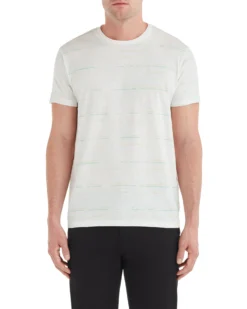 Zuma Palm Striped Styled Tee - White