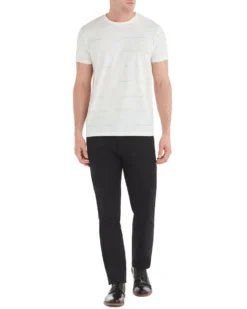 Zuma Palm Striped Styled Tee - White