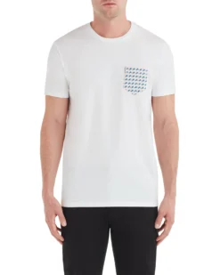 Zuma Geo Print Pocket Styled Tee - White Loungewear