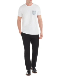 Zuma Geo Print Pocket Styled Tee - White Loungewear