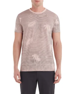 Zuma Loungewear Palm Print Styled Tee - Light Pink
