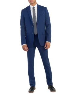 Marcraft Bell Bi-Stretch Two-Button Side Vent Suit - Blue Tailored Shop