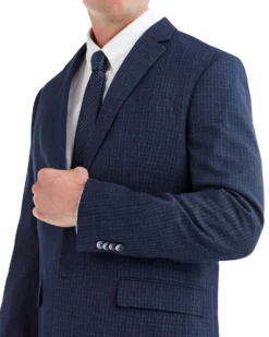 Marcraft Tailored Shop Bell Check Single-Breasted Suit - Blue