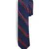Randa Tailored Shop Lauderdale Stripe Slim Tie - Navy/Berry