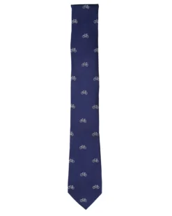 Randa Kacey Bike Printed Silk Neck Tie - Navy Tailored Shop