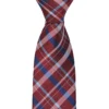 Randa Kensleigh Plaid Silk Neck Tie - Red