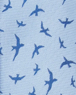 Randa Tailored Shop Kolby Birds Printed Silk Neck Tie - Blue