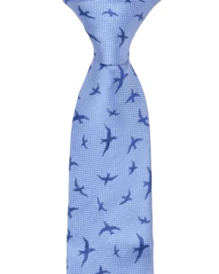 Randa Tailored Shop Kolby Birds Printed Silk Neck Tie - Blue