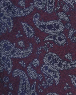 Randa Lexington Paisley Print Silk Neck Tie - Burgundy
