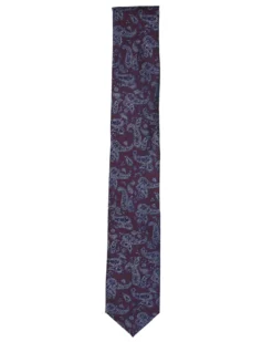Randa Lexington Paisley Print Silk Neck Tie - Burgundy