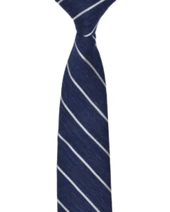 Randa Kalvin Stripe Silk Neck Tie - Navy Tailored Shop