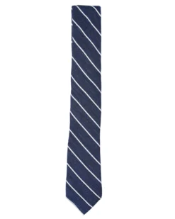 Randa Kalvin Stripe Silk Neck Tie - Navy Tailored Shop