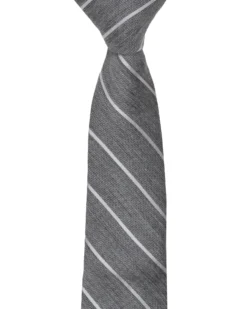 Randa Kalvin Stripe Silk Neck Tie - Silver Tailored Shop