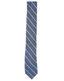 Randa Tailored Shop Kalvin Stripe Silk Neck Tie - Blue