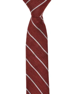 Randa Kalvin Stripe Silk Neck Tie - Red Tailored Shop